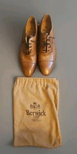 Berwick 1707 Mens Size 7 Tan Brown Cap Toe Oxford Dress Shoe Goodyear Welted