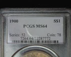 1900 Morgan Silver Dollar MS64 PCGS