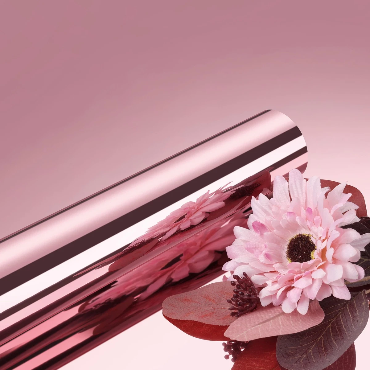 Peel and Stick Mirror Film Flexible Waterproof Decorative – Pink 60cmx5m