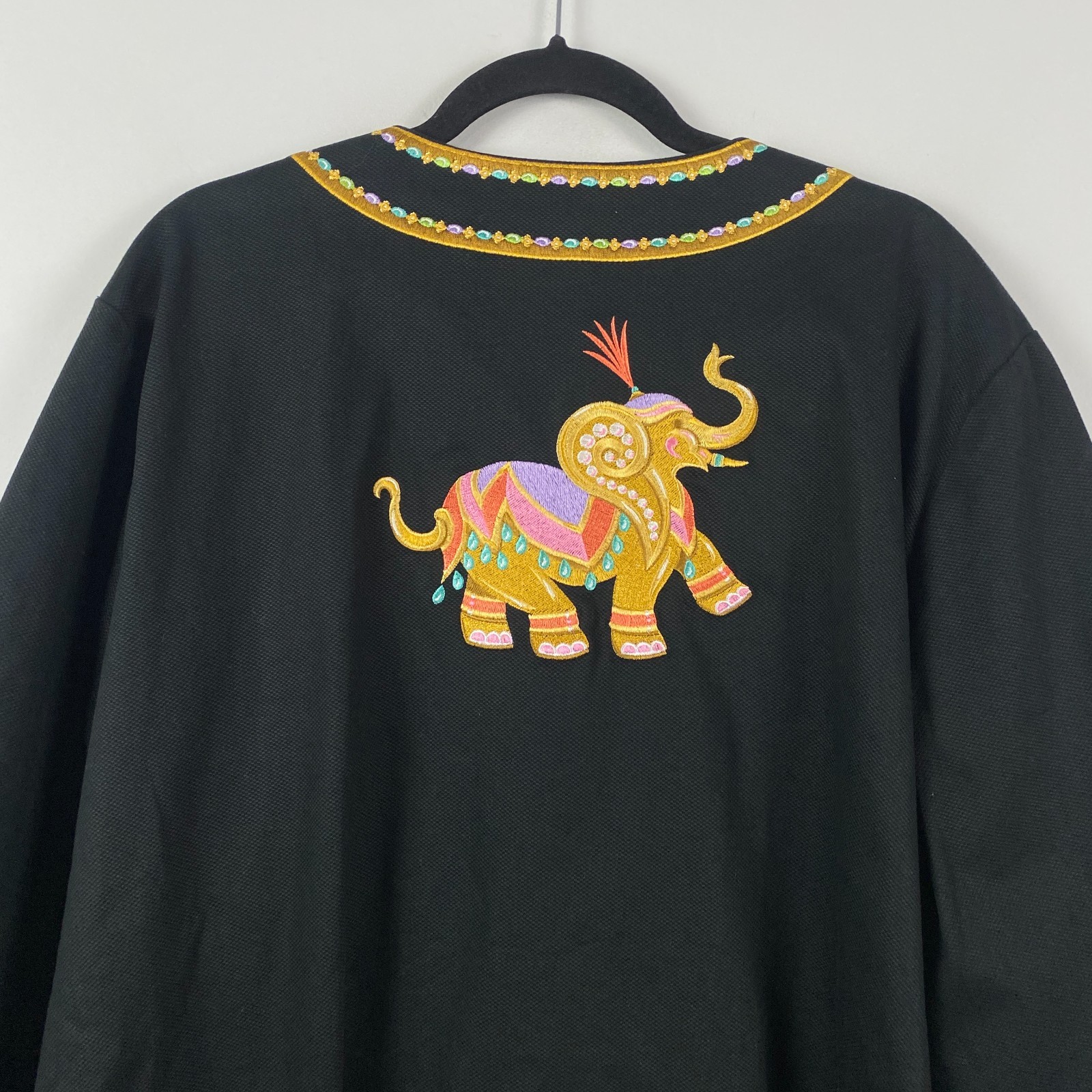 Bob Mackie Wearable Art Black Elephant Embroidere… - image 7