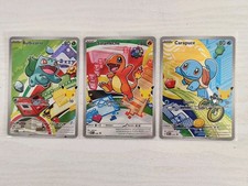 3 Cartes Pokemon Bulbizarre Salameche Carapuce  Promo MEP037- 38- 39 AR 30 ans 
