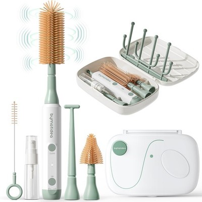 Electric Baby Bottle Brush Cleaner, 8-in-1 Travel Kit with Storage Box, Food-...