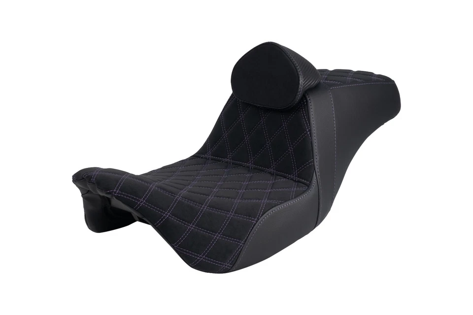 Odyssey Harley-Davidson Suede Seat 2018–23 Road Glide w/Backrest Purple US Stock - Image 4 of 4