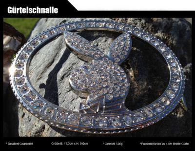 Gürtelschnalle  Play-B.... Bunny Strass/Chrom Edele Verarbeitung Buckle 120 