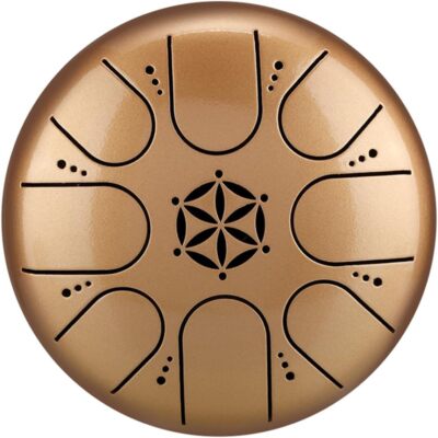 Steel Tongue Drum, 5 Inches 8 Notes C-Key Titanium Handpan Tank Drum