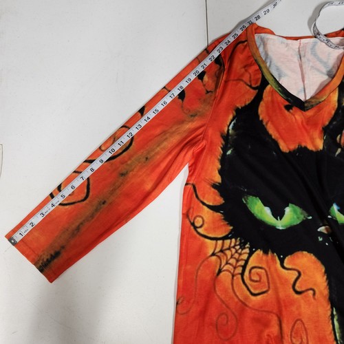 Unbranded Womens 1XL Halloween Autumn Whimsical Black Cat Shirt - Picture 6 of 7