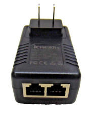 Icreatin 3-Pack Wall PoE Injector Power Over Ethernet Adapter 802.3af 48V 24W