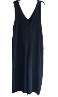 Good Luck Gem Women's Black Deep V Neck Cullotte Jumpsuit Size M