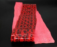 Snake Skin Leather Snakeskin Pelt Craft Supply Unbleached Red/Black