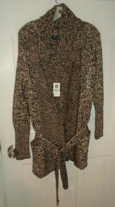 GAP Marled Brown/Beige Knitted Cardigan Sweater Belted NWT Pockets MED Lambswool 132710800028 | eBay