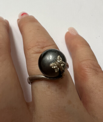 Bague Ancienne En Argent - Taille 51 - Occasion - Style Vintage