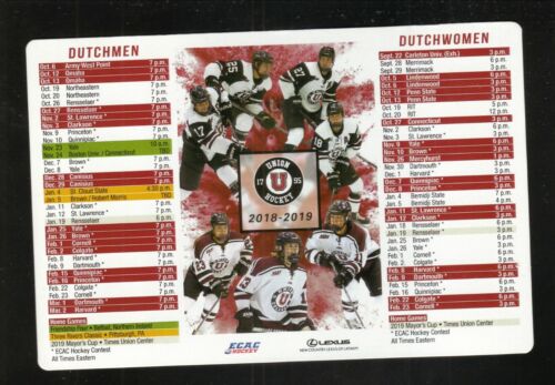 Union Dutchmen--2018-19 Hockey Magnet Schedule--Lexus - Imagen 1 de 1