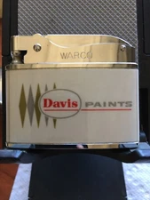 Vintage Warco Flat Advertising Lighter "Davis Paints" Nationwide CO. Sample # 16