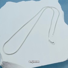Sterling Silver Snake Chain Necklaces  Bracelets 1.5mm Sizes 7 - 30 inch