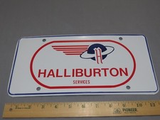 RARE VINTAGE Halliburton Services License Plate Metal Excellent Condition