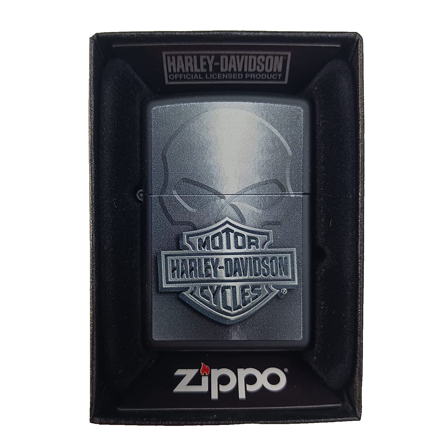 Zippo Harley-davidson Skull Black Matte Color Image 28813