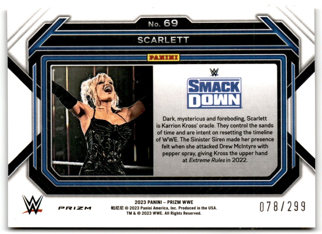 2023 Panini Prizm Red Scarlett /299 WWE #69 | eBay