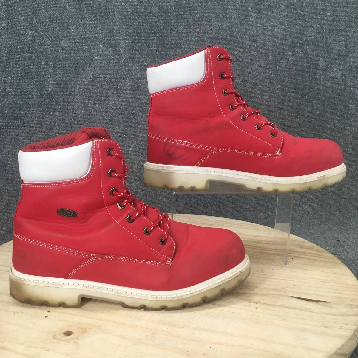 Mens red lugz boots clearance