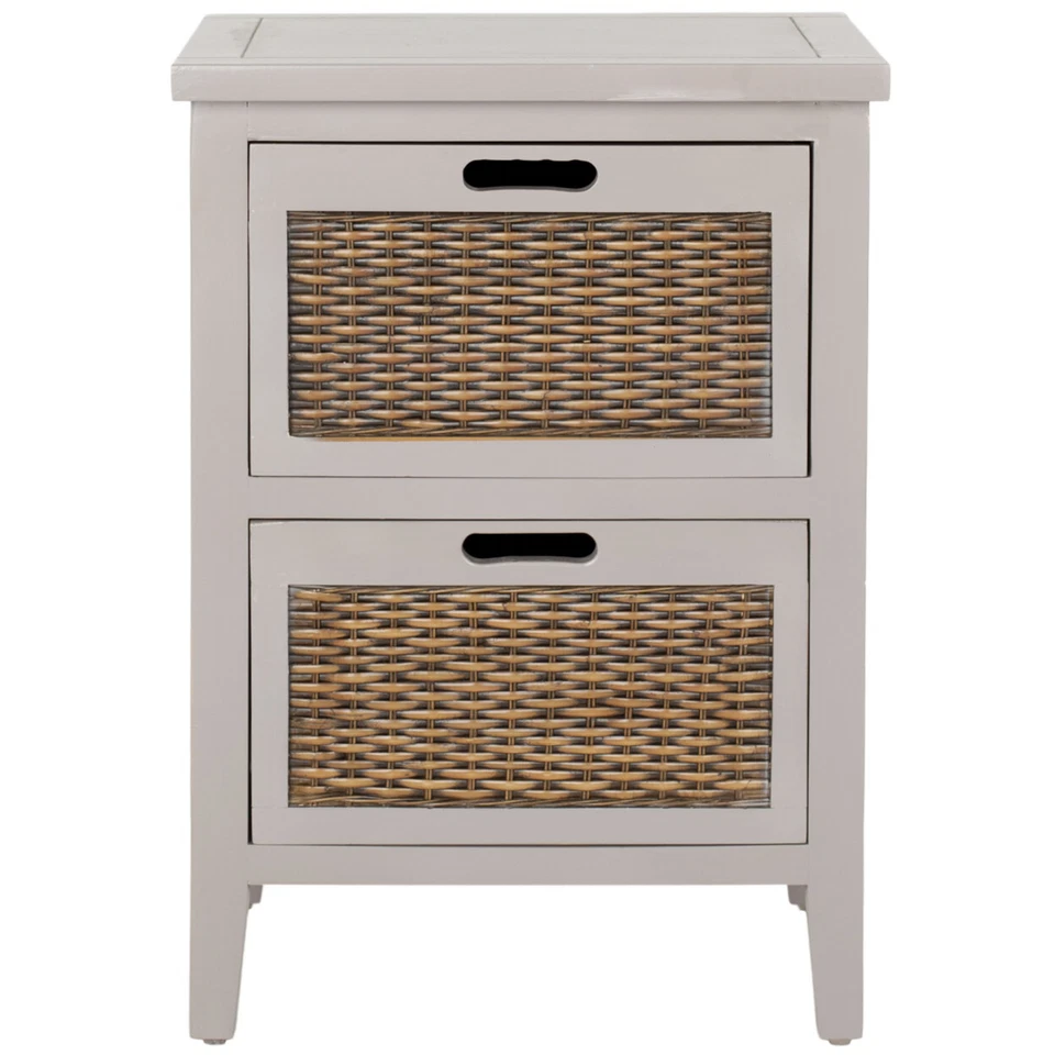 Mesa auxiliar SAFAVIEH Jonah con 2 cajones | Gris | Foto 2 de 4