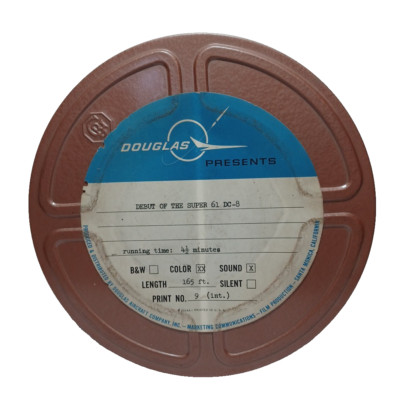 1966 DC-8 Debut of the Super 61 Douglas Aviation Reel to Reel 16mm Film JRR15