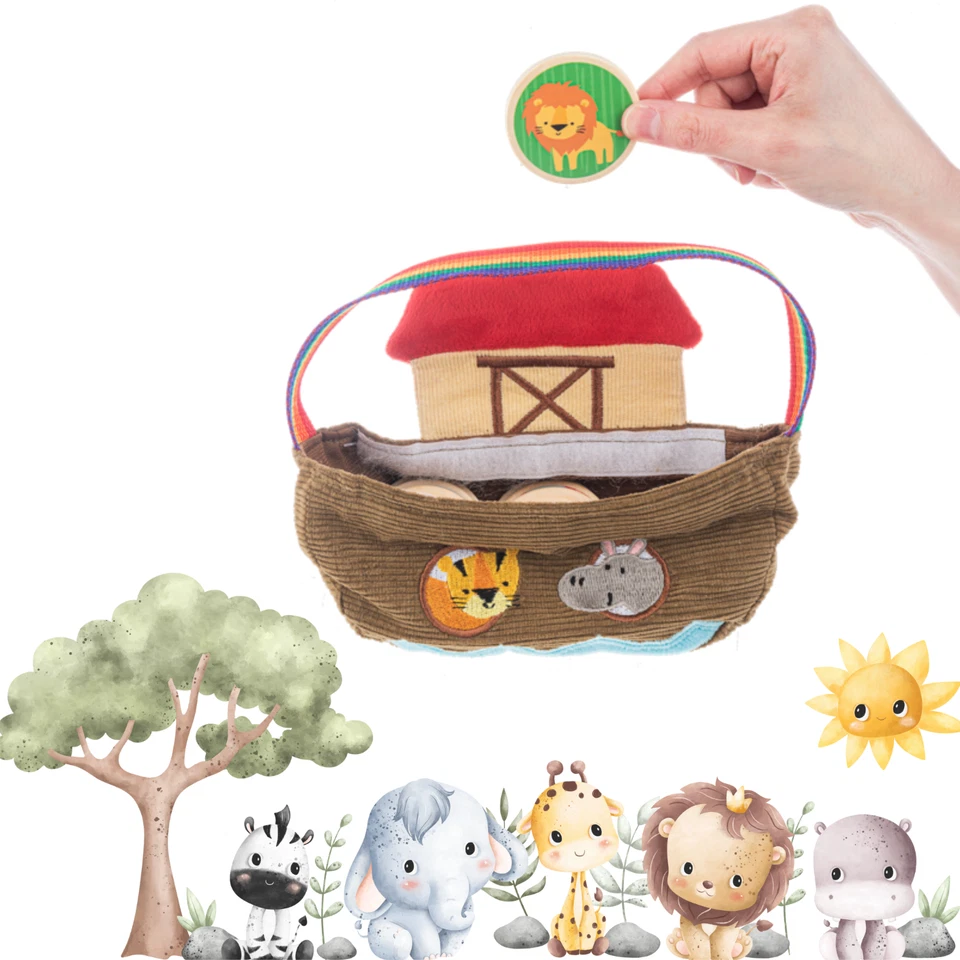 Noah's Ark Memory Game 24 pc. set Wooden Toy Travel Size for Ages 3+ by Ganz - Image 4 of 4