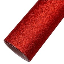 Fine Red glitter FAUX LEATHER SHEET 8" X 12" 20X34CM WHOLESALE 1054204