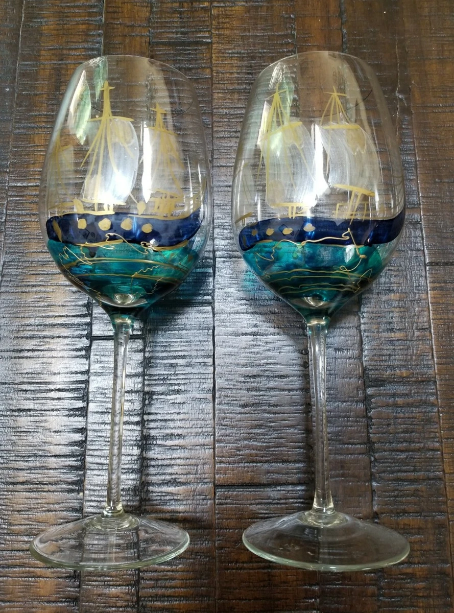 Hand-Painted Wine Glasses