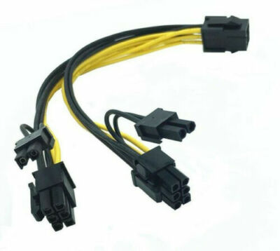 PCI Express 6-pin to Dual 8-pin (6+2 pin) GPU Power - Same Day Shipping!