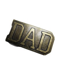 Vintage 1980's Mens Dad Brass Belt Buckle Spellout