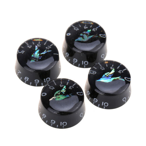 Musiclily Pro 4X Black Metric Abalone Bird Guitar Knobs For Epiphone Les Paul SG - Picture 1 of 4