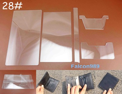 5pc Leather Craft Acrylic Perspex Short Wallet Pattern Stencil Template Tool Set