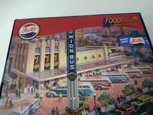 Michael Young Pepsi Cola Union Bus Station 1000 Piece Puzzle Vintage Cars NEW - Picture 5 of 8