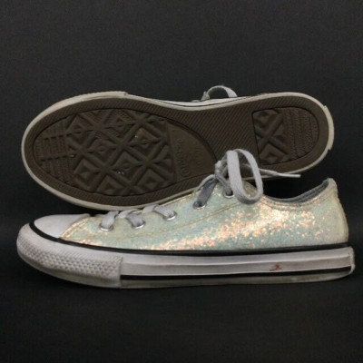 Converse Chuck Taylor All-Star Ox-Girl's Sz 2- Wolf Grey/White Low