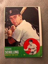1963 Topps Chuck Schilling Baseball Card #52 Red Sox Second Base Low Grade