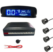 Kit de sistema asistente detector monitor radar inverso sensor estacionamiento coche LCD de 4 piezas