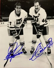 Dave & Wayne Babych Signed 8x10 Photo!! Hartford Whalers! Brothers!  W/COA