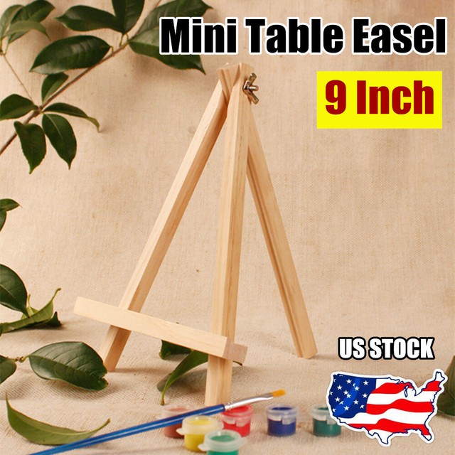 9" Wooden Mini Tripod Easel Mini Display Stand Tripod Tabletop