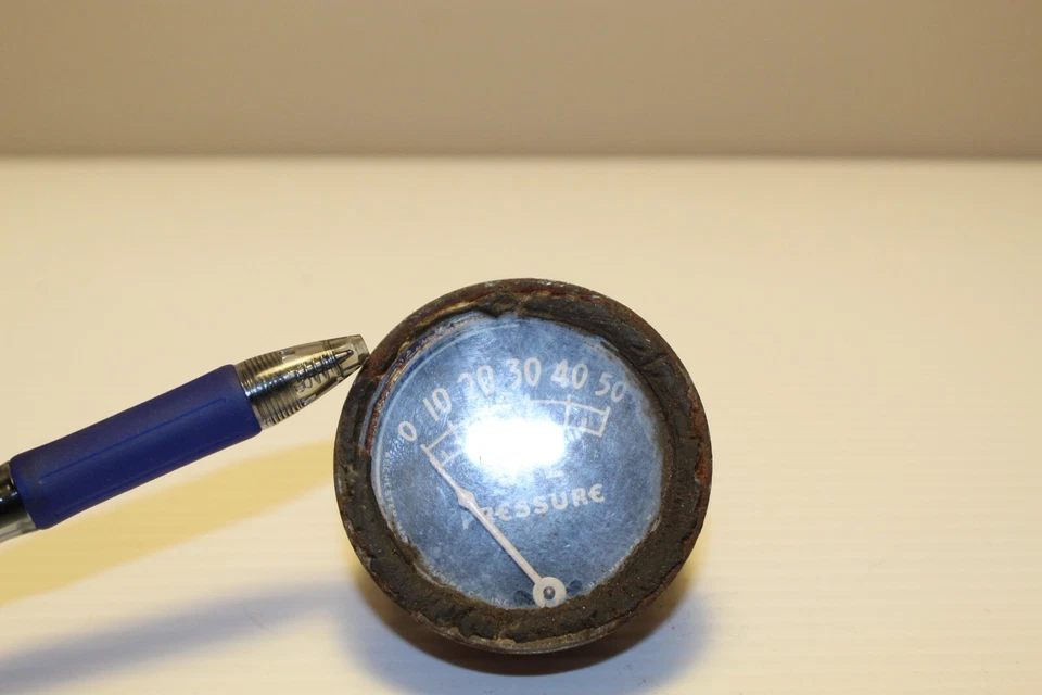 Vintage Teens - Manómetro de Presión de Aceite de los años 20 Rochester NY - Hot Rod / Rat Rod Foto 2 de 4