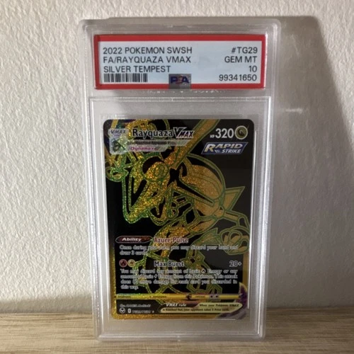 Pokémon Rayquaza VMAX Secret Rare Full Art Rapid Strike Holo TG29/TG30 PSA 10