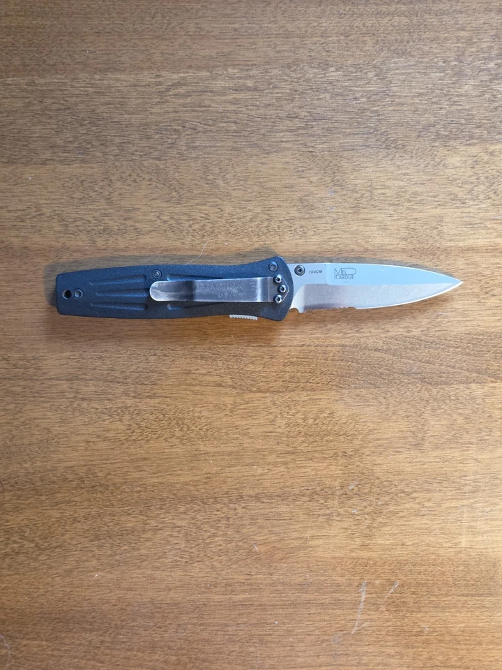 OG 80's Mel PARDUE Benchmade 350 Pocket Knife 1/2 Serrated - Image 2 of 4