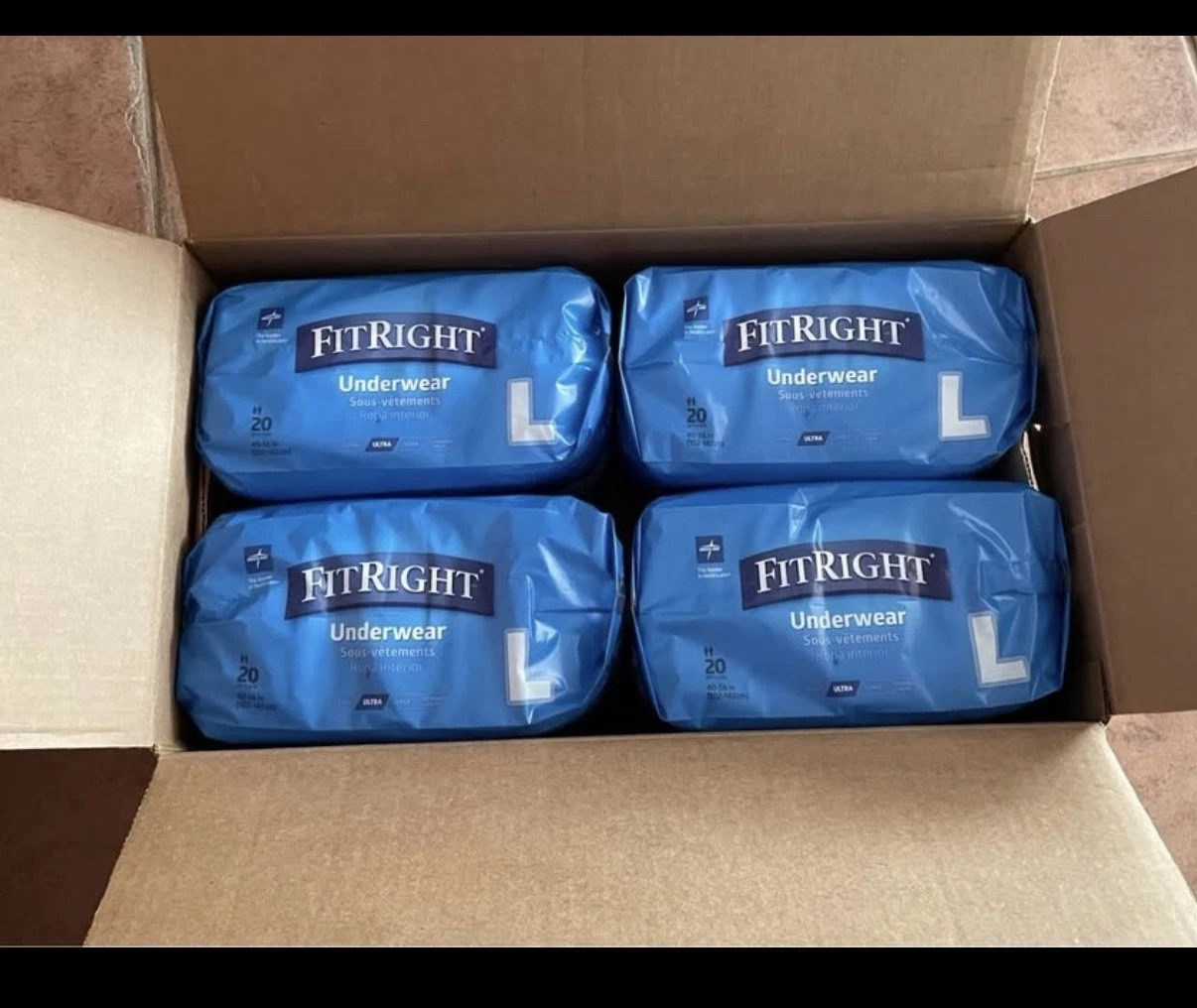 4 Packages of 20- 80 Total FitRight Large Adult Disposable Underwear Diaper NEW
Opens in a new windo