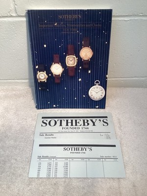 Sotheby's Important Watches, Wristwatches & Clocks 1989 Auction Catalog