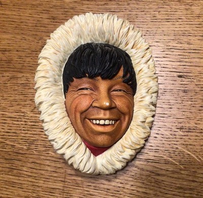 Vintage Büste Kopf Bossons Chalkware Eskimo
