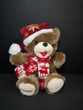 2020 Snowflake Teddy 10" Christmas Hat And Scarf Stuffed Animal Toy