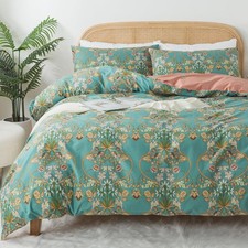 Boho Duvet Cover Set King Size 100 Cotton Floral Bohemian Comforter Cover Te...