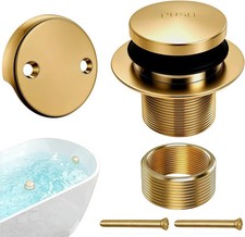 Tub Drain Tip-Toe Trim Set with Two-Hole Overflow Faceplate,Bath Tub Drains