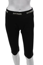 Ivy Park Womens High Rise Elastic Waist Cropped Active Leggings Black Size L