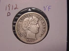 1912-D BARBER DIME VF ORIGINAL COIN POPULAR DATE PQ SHIPS FREE