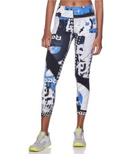 Reebok Womens Meet You There 7/8 Length Casual Leggings, Black, Small