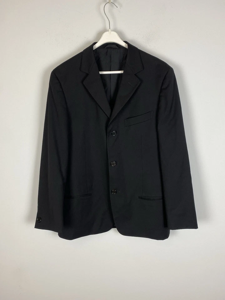 Traje ROMEO GIGLI Hombre Negro Lana Sólido 3 Botones 2 Piezas Talla 48 Foto 2 de 4